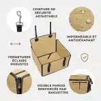 WUGLO M ojačan avtomobilski sedež za psa do 18 kg - 58 × 58 × 36 cm - slika 3