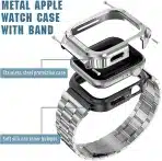 MIOHHR kovinski pašček z zaščitnim ohišjem za Apple Watch - slika 5
