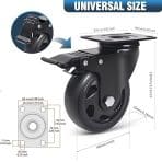 RRIUTO komplet 4 vrtljivih transportnih koless z zavoro - 100 mm - slika 2