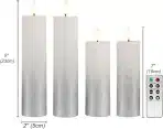 4x FANNA LED voščene adventne sveče srebrne z daljincem - slika 5