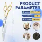 JASON ukrivljene chunker škarje za pse - 19 cm - slika 3
