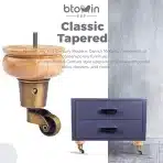 4x BTOWIN 10 cm lesene noge za pohištvo s kolesci - slika 4