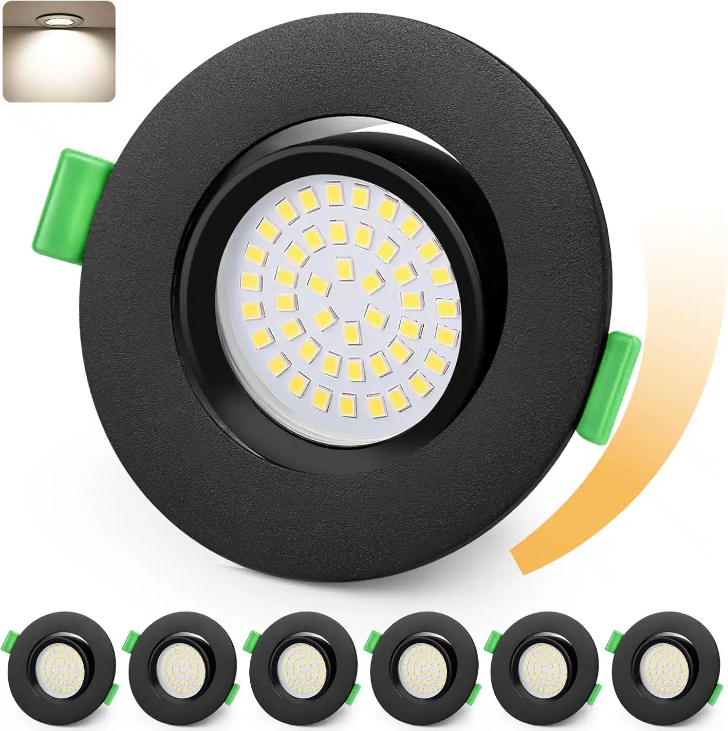 71nZlikxN5L._AC_SL1500 6x KYOTECH 90mm zatemnilni LED vgradni reflektorji - 5 W - slika 1