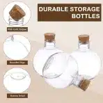30x SUMTREE 150 ml plastične okrogle stekleničke z zamaškom - slika 3