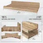 2x WOOD WEDGE 40 cm lesena stenska polica - slika 5