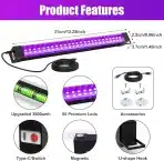 ALWEYSUP Polnilna UV LED black light luč z baterijo - slika 3