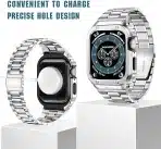 MIOHHR kovinski pašček z zaščitnim ohišjem za Apple Watch - slika 4