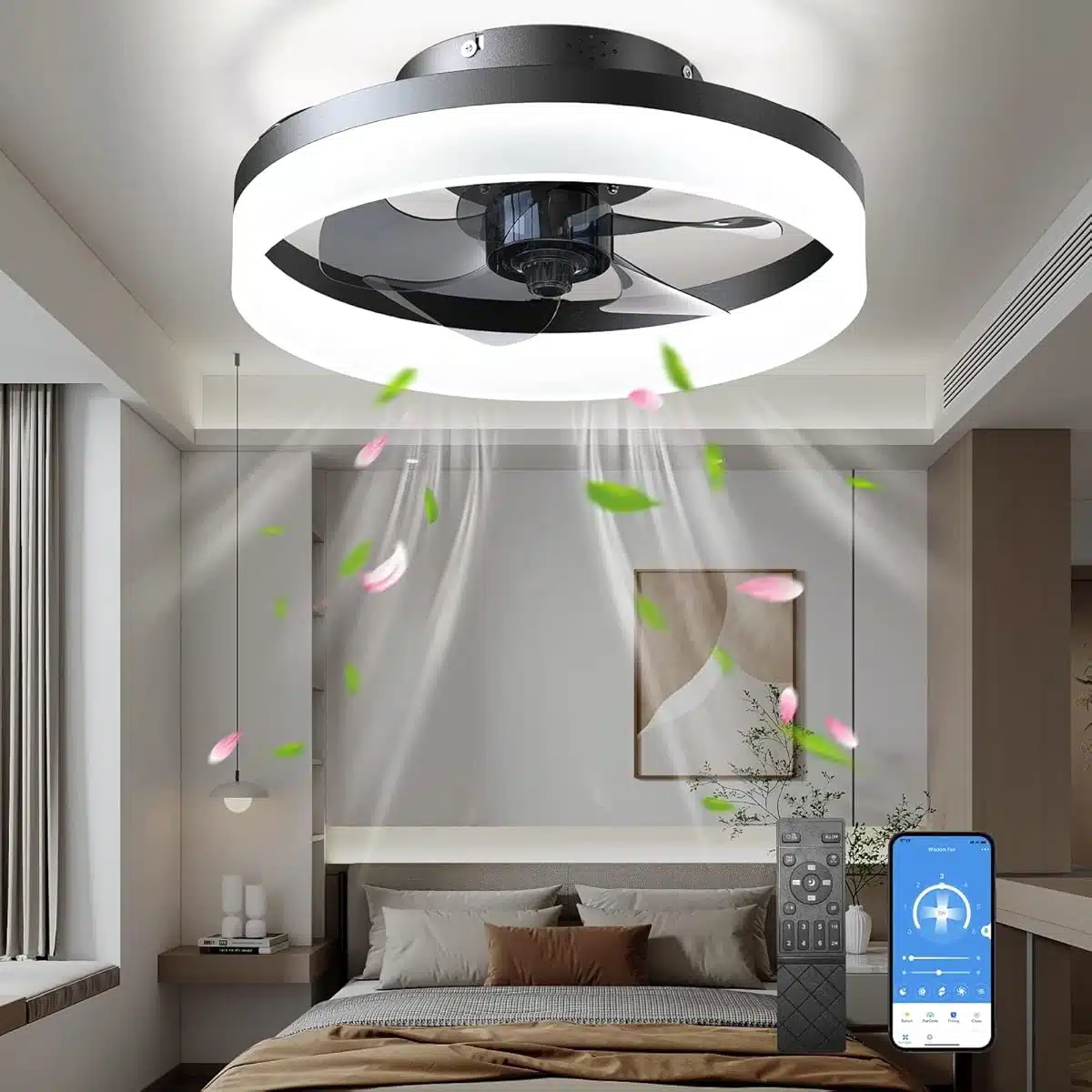 71vZ DRUZPL._UL1200 BAILOCH 40 cm nizkoprofilni stropni ventilator z LED osvetlitvijo - slika 1