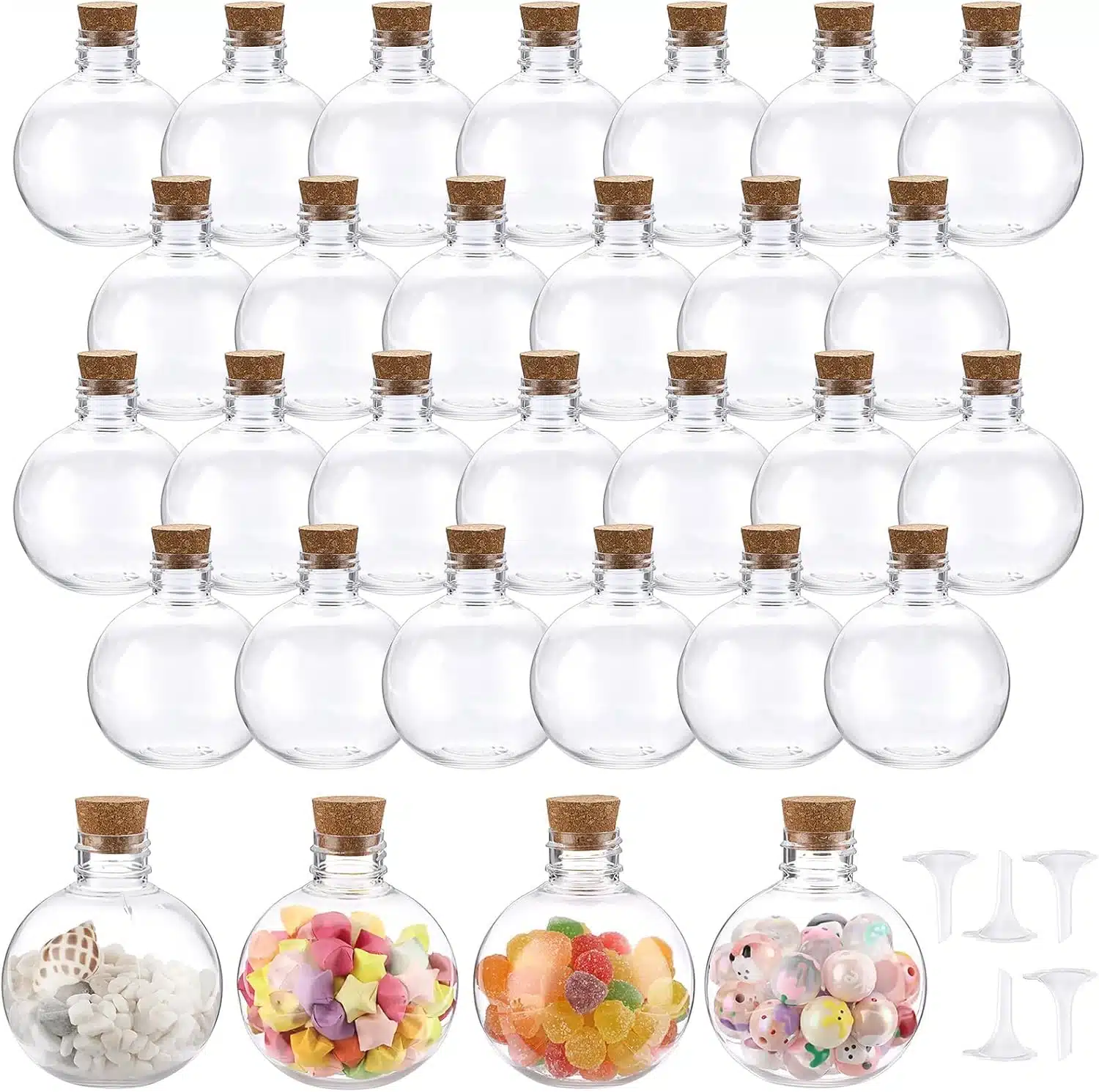 71waCU8mVCL._AC_SL1500 30x SUMTREE 150 ml plastične okrogle stekleničke z zamaškom - slika 1