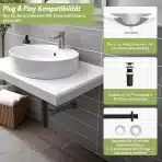 HIBBENT črn sifon z odtočnim pop-up ventilom za umivalnik, G1 1/4" - slika 4