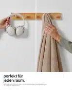 2x LARHN bambusni stenski obešalnik s 5 kavlji - slika 2