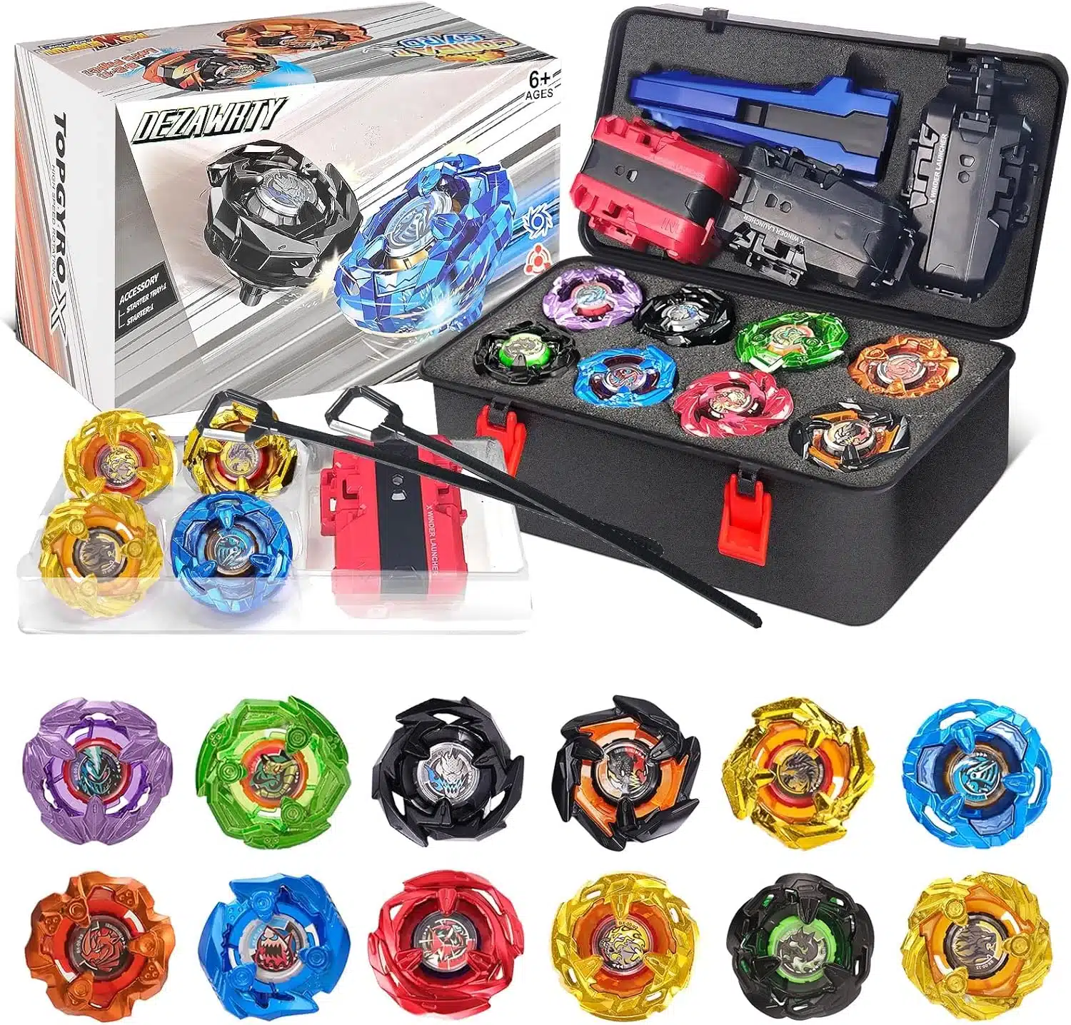 811W L p84L._AC_SL1500 12x X Battle spinning top set z launcherji - slika 1
