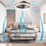 BAILOCH 40 cm nizkoprofilni stropni ventilator z LED osvetlitvijo - slika 2