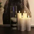 4x FANNA LED voščene adventne sveče srebrne z daljincem - slika 2