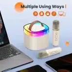 Ankuka Bluetooth karaoke zvočnik z mikrofonoma bel - slika 6