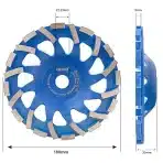 HERZO 180 mm diamantna brusna lončasta plošča za beton, kamen in granit - slika 4