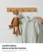 2x LARHN bambusni stenski obešalnik s 5 kavlji - slika 4