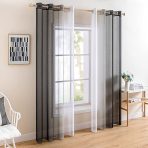 2x 140×260 cm MIULEE prosojni dvobarvni zavesi z obročki - slika 5