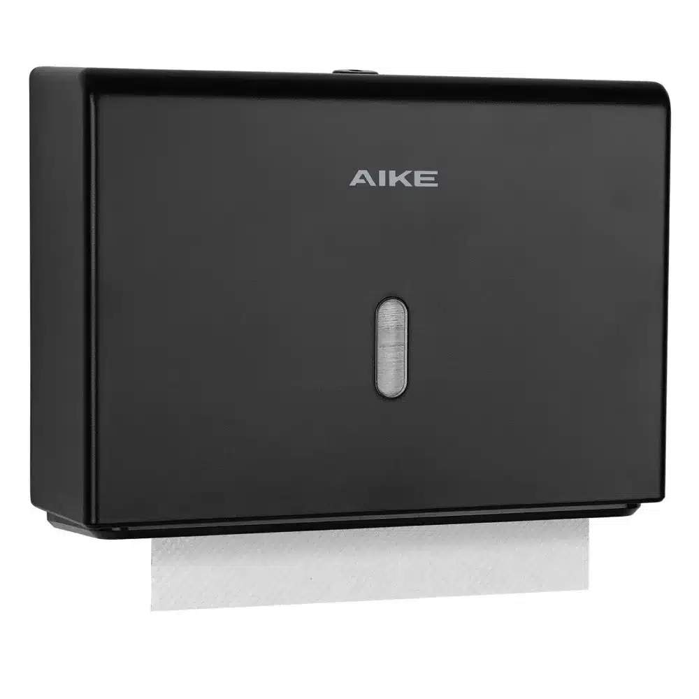 AIKE_AK5102_Paper_01 AIKE AK5102 stenski podajalnik papirnatih brisač črn - slika 1