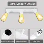 Dehobo stropni reflektor E27 s 3 nastavljivimi lučmi - slika 7