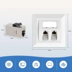2x FGB CAT7 keystone mrežni adapter RJ45 bel - slika 4