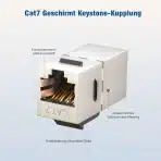 2x FGB CAT7 keystone mrežni adapter RJ45 bel - slika 7