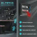 HG Power 250 mm industrijski stenski ventilator 1100 m³/h črn - slika 5