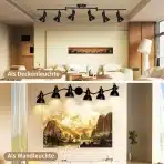 1x HIBAY stropna svetilka s 6 E27 reflektorji črna - slika 4