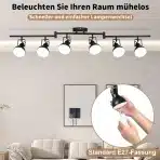1x HIBAY stropna svetilka s 6 E27 reflektorji črna - slika 5