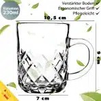 6x KADAX stekleni kozarci z ročajem 230 ml - slika 3