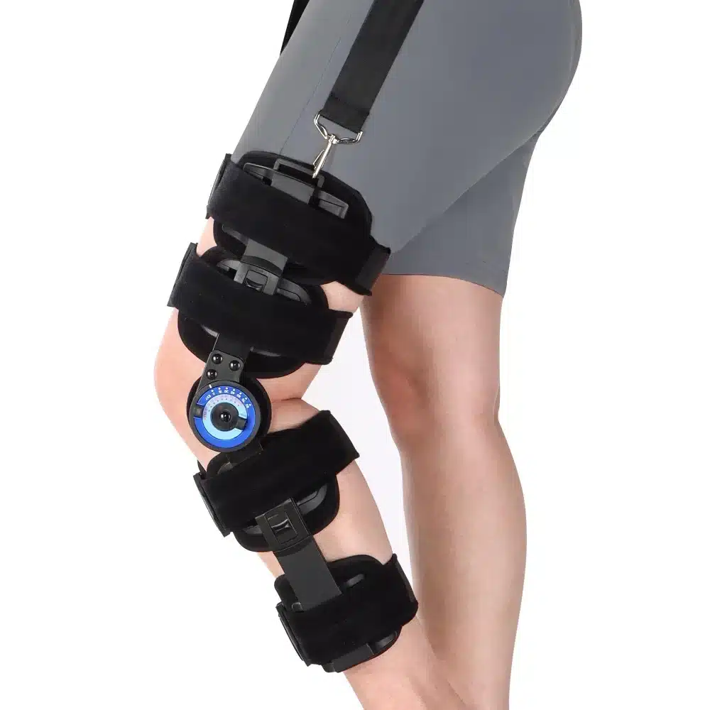 Knee_Brace_Adjustable_01 NIDREAMCE nastavljiva ortoza za koleno ROM modra - slika 1