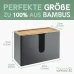 Nature Supplies bambusov podajalnik papirnatih brisač črn - slika 7