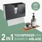 Nature Supplies bambusov podajalnik papirnatih brisač črn - slika 6