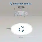 ONDTA LED stropna svetilka 22 W Ø42 cm z daljincem - slika 5