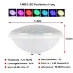 KOLLNIUN rgb led bazenski reflektor 54 w - slika 4