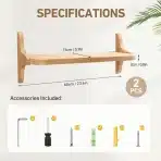 2x omedecal lebdeča stenska polica iz lesa 60 cm - slika 3