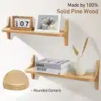 2x omedecal lebdeča stenska polica iz lesa 60 cm - slika 4