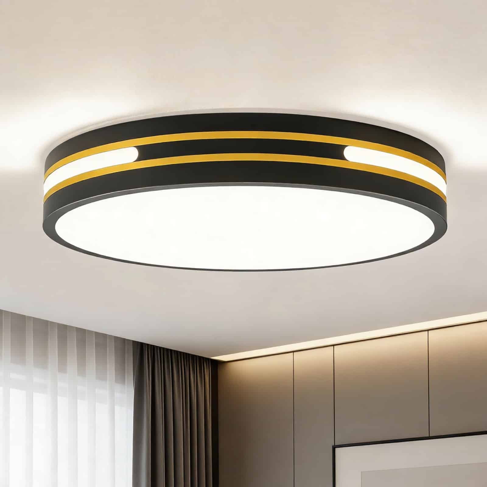 WOKNOS_LED_Ceiling_01 WOKNOS LED stropna svetilka 30 cm črno zlata - slika 1
