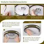 WOKNOS LED stropna svetilka 30 cm črno zlata - slika 6