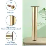4x YAYODS nastavljive kovinske noge za pohištvo 25 cm zlate - slika 3