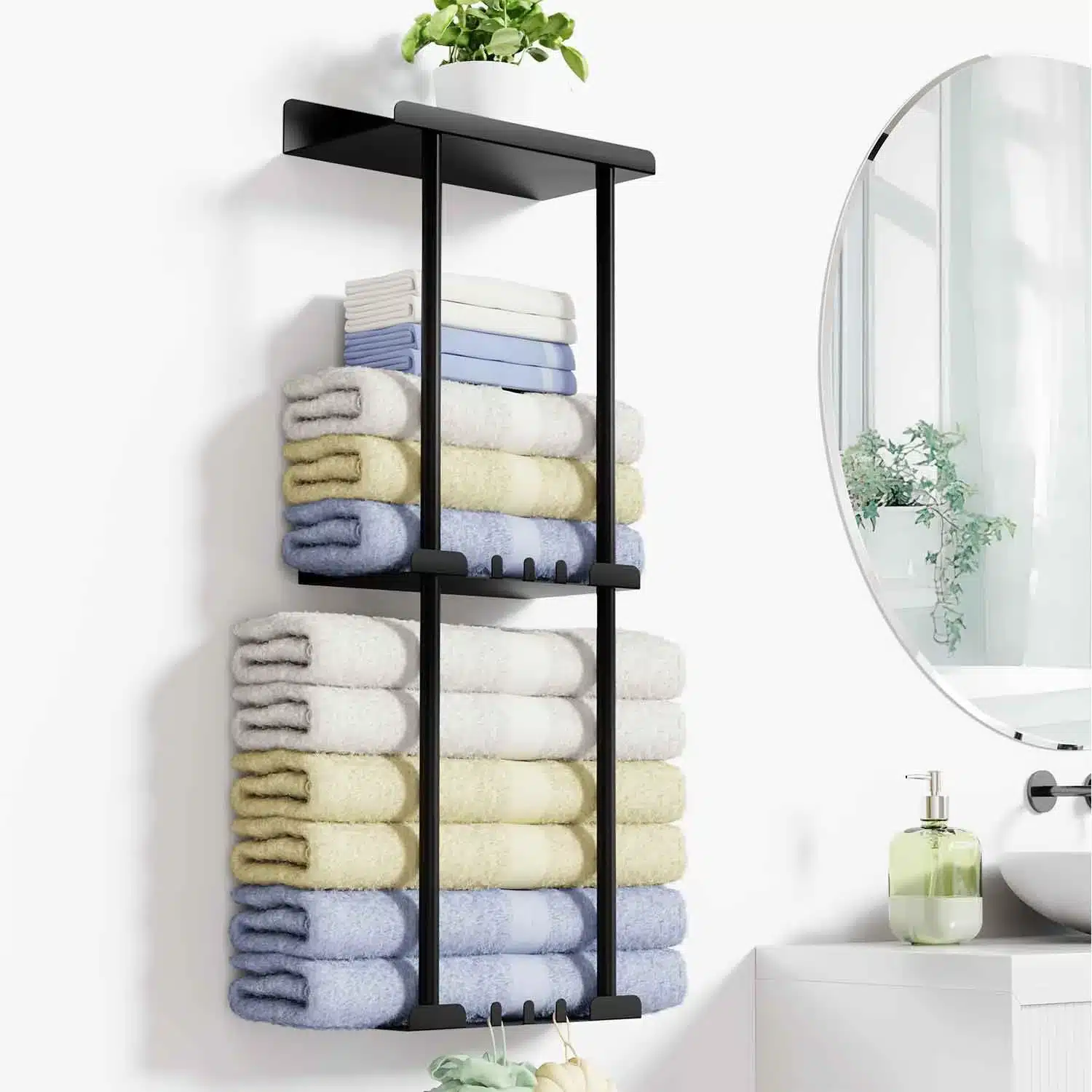 brand-towel-rack-1 LYL. LING stenski nosilec za brisače brez vrtanja črn - slika 1