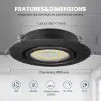 6x cloksh vgradni led reflektor 5 w ip44 - slika 4