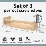 3x NATURE SUPPLIES lesena stenska polica za otroško sobo - slika 3