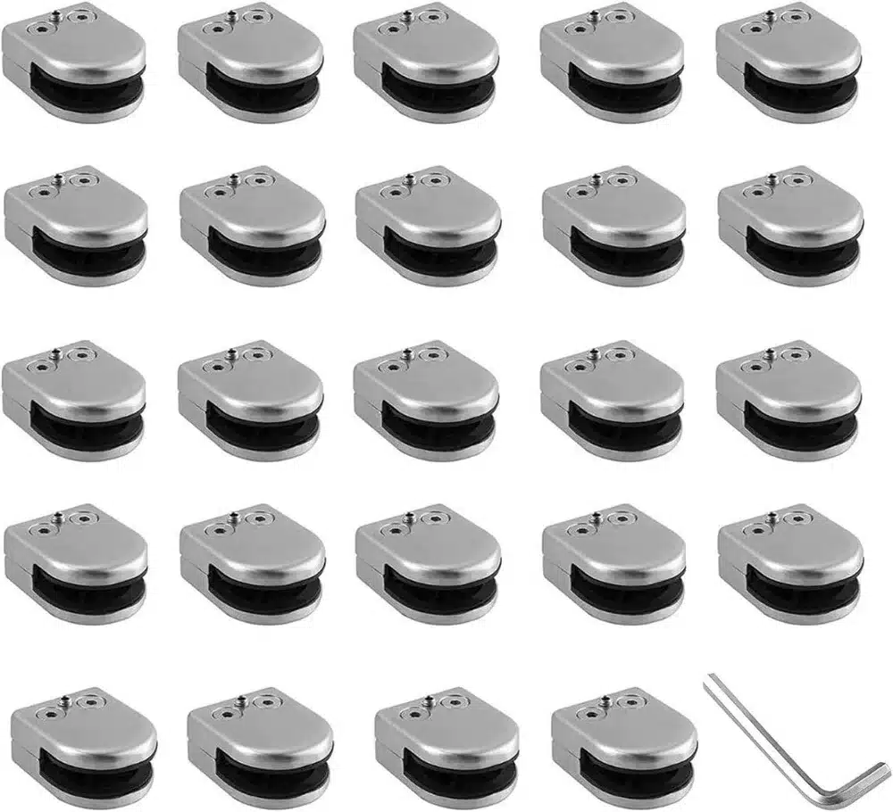 uyoyous_Pack_of_01 24x UYOYOUS nosilci za steklo inox 6–8 mm srebrni - slika 1