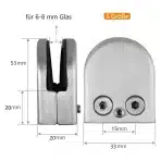 24x UYOYOUS nosilci za steklo inox 6–8 mm srebrni - slika 2