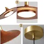 NICRX 35 cm LED viseča svetilka lesenega videza - slika 3