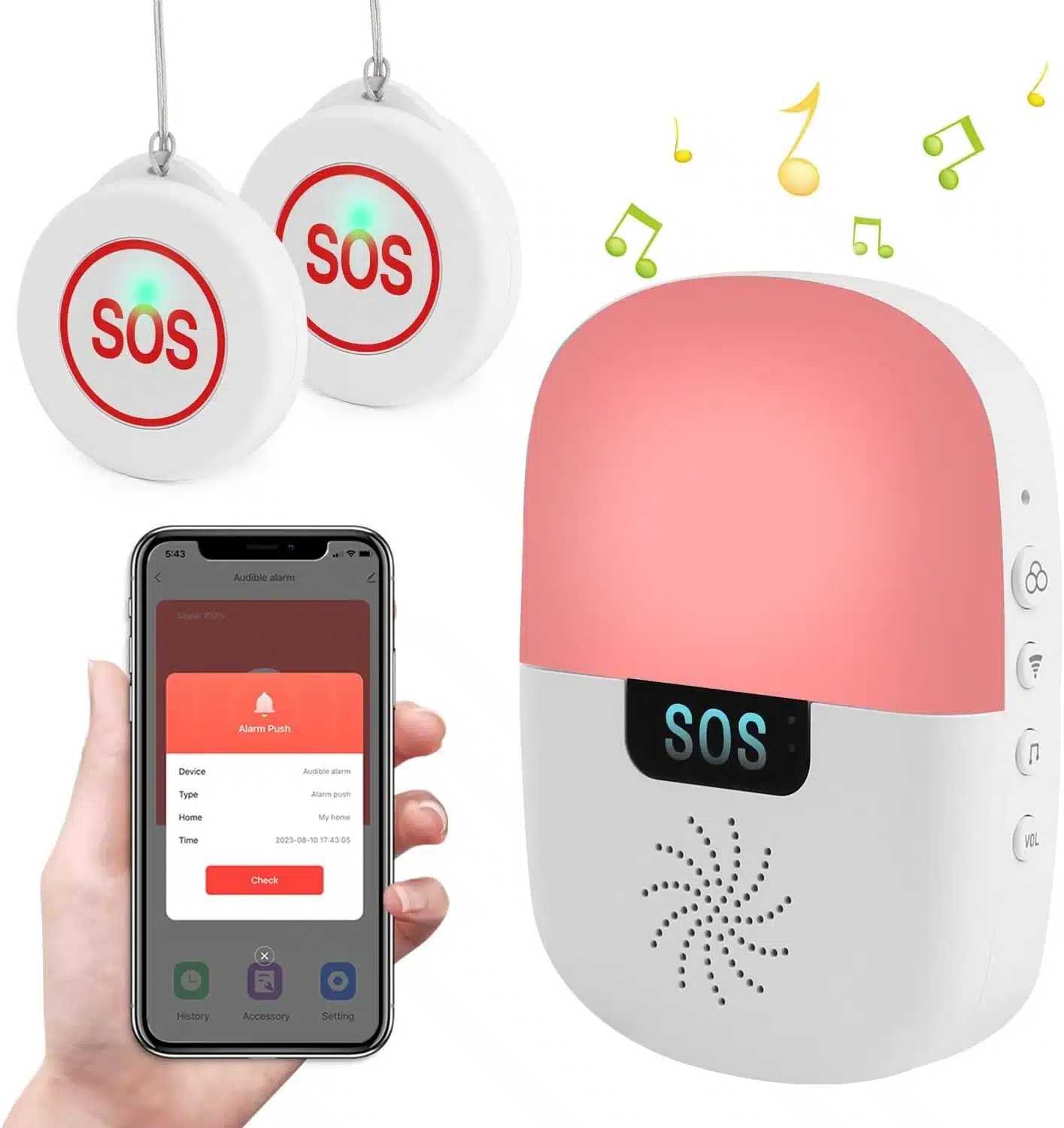 61409ylGgoL._AC_SL1500 RICHDAY WiFi SOS klicni sistem za starejše - slika 1