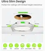 6x ALUSSO 85mm LED vgradni reflektor - 7 W - slika 2