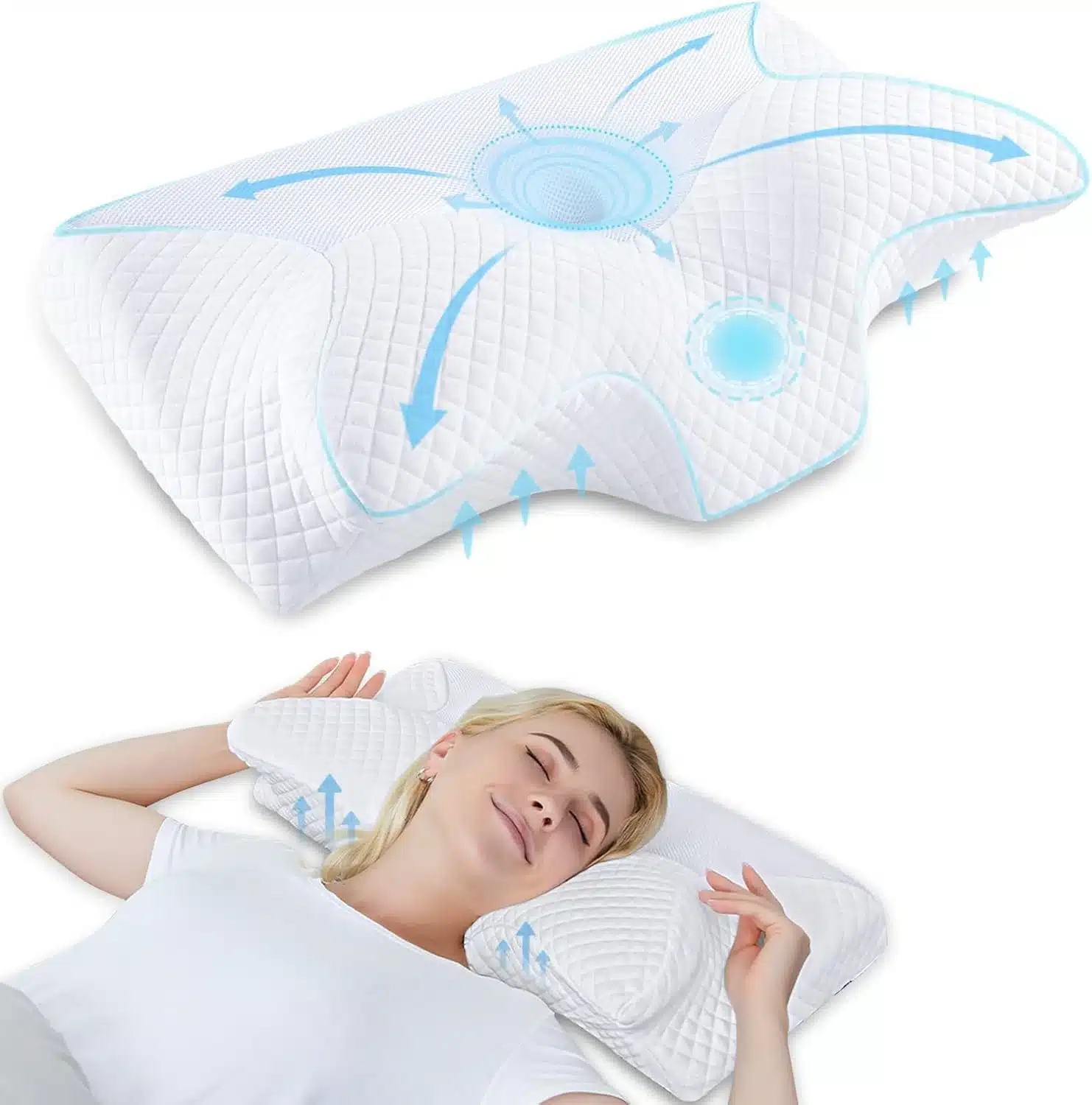 617XscqdqJL._AC_SL1500 HOMCA ortopedski vzglavnik iz spominske pene 60 × 35 cm - slika 1