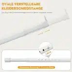 POSKENA Raztegljiva garderobna palica 43–131cm - slika 5
